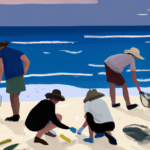 Metodi di raccolta della plastica. Raccolta manuale della plastica in spiaggia.